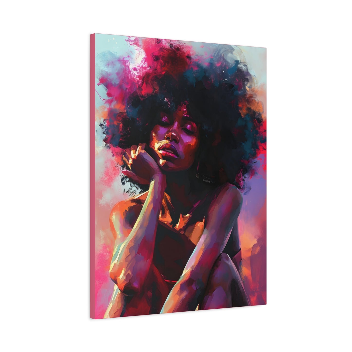 Lord Not Today Afrocentric Black Woman Abstract Art Canvas Wall Print