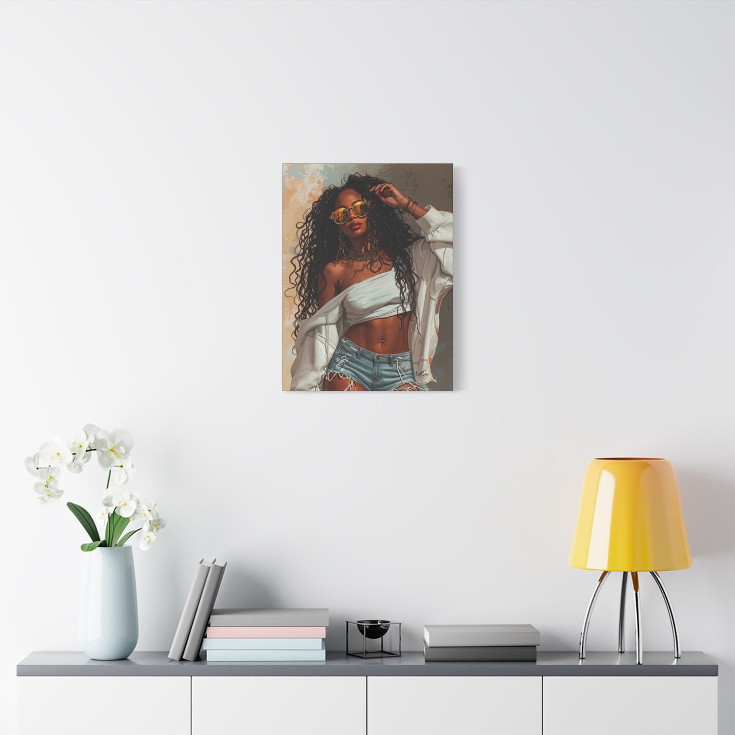 Never Let Them See You Sweat Afrocentric Black Woman Art Canvas Wall Print