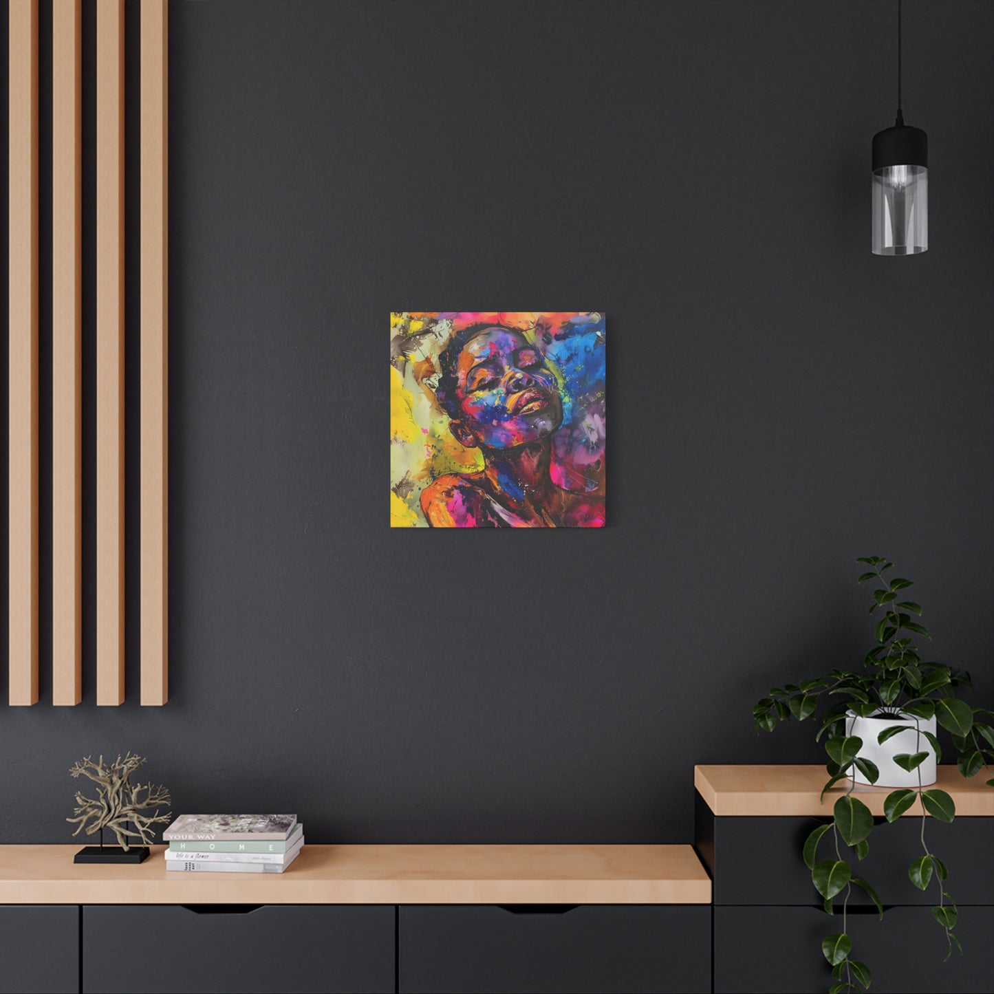 Beautiful and At Peace Afrocentric Black Woman Art Canvas