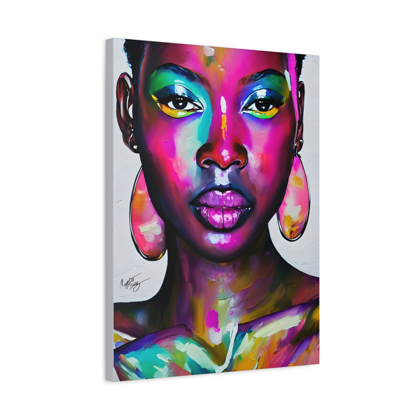 Malika Knows Afrocentric Black Woman Abstract Art Canvas Wall Print