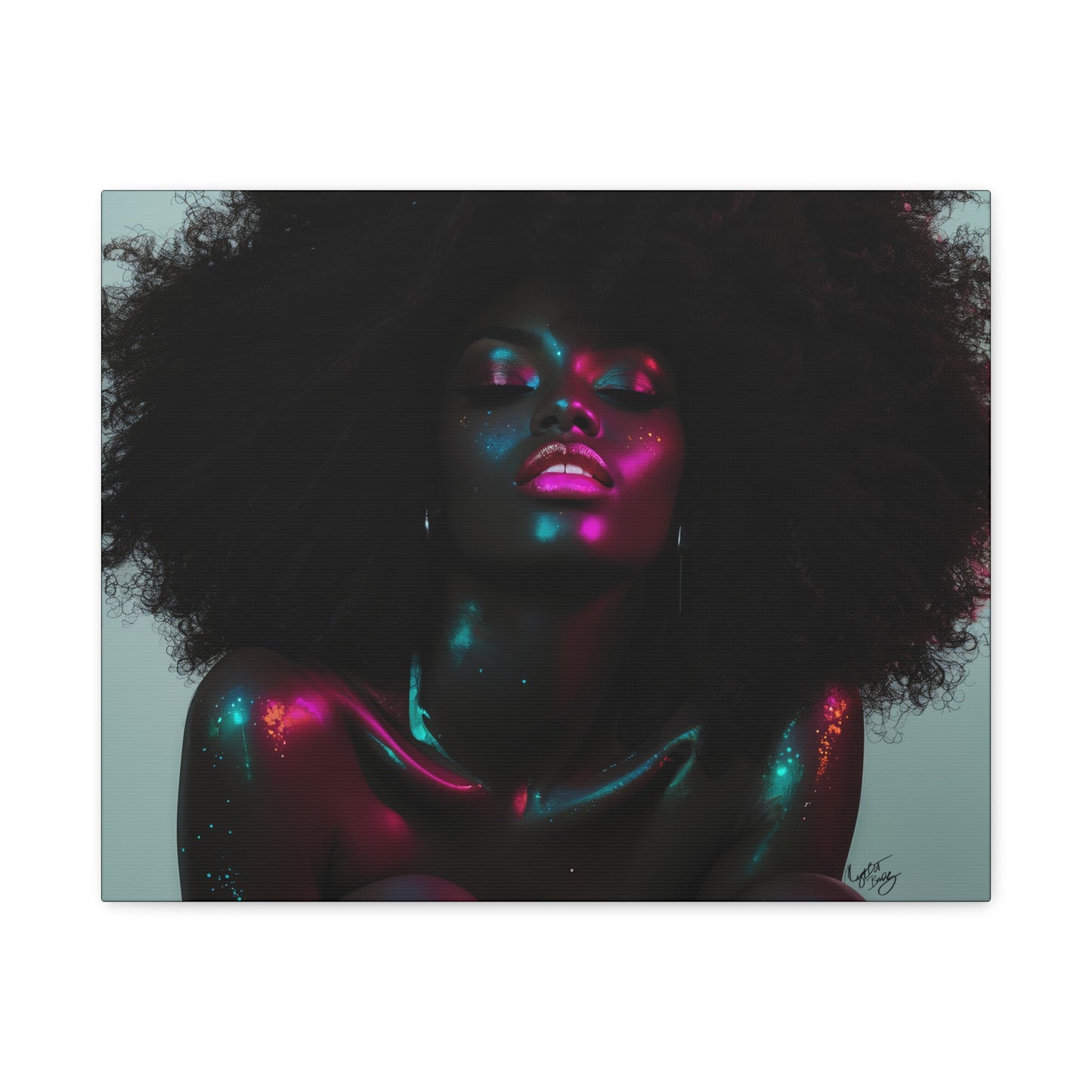 Sometimes It's A Little Hot Afrocentric Black Woman Art Canvas Wall Print