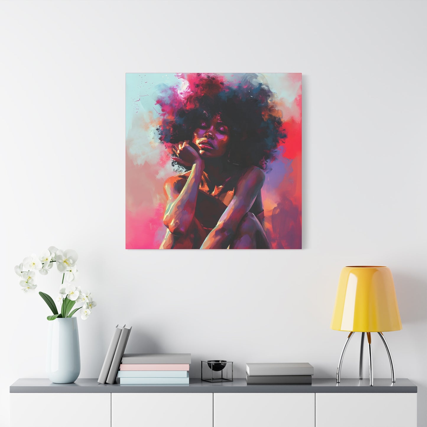 Lord Not Today Afrocentric Black Woman Abstract Art Canvas Wall Print