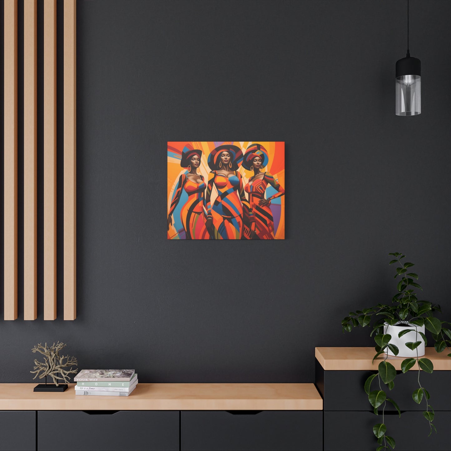 The Sisters Afrocentric Abstract Fantasy Black Woman Art Canvas Wall Print