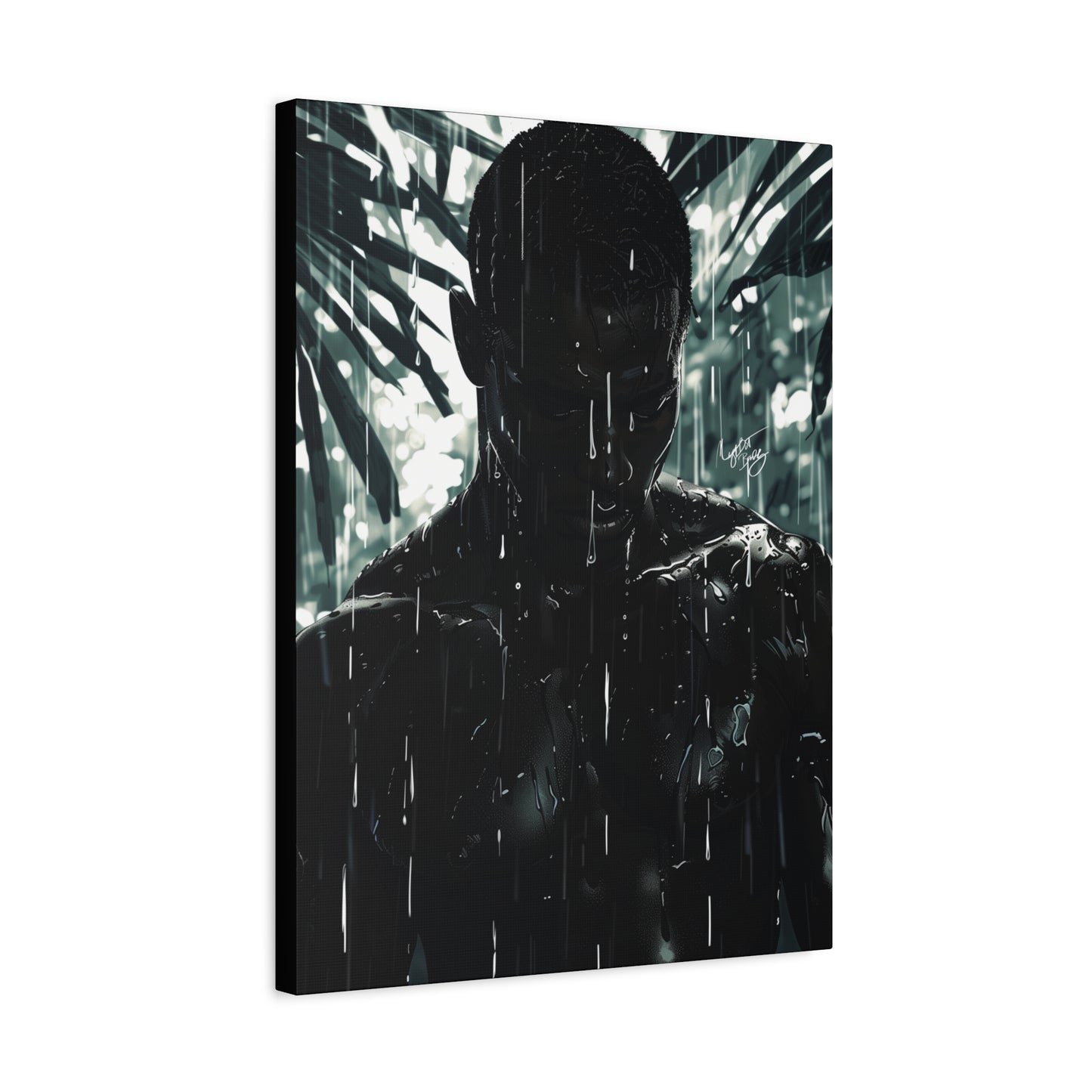 Rainy Days Aren't That Bad Afrocentric Black Man Art Canvas Wall Print
