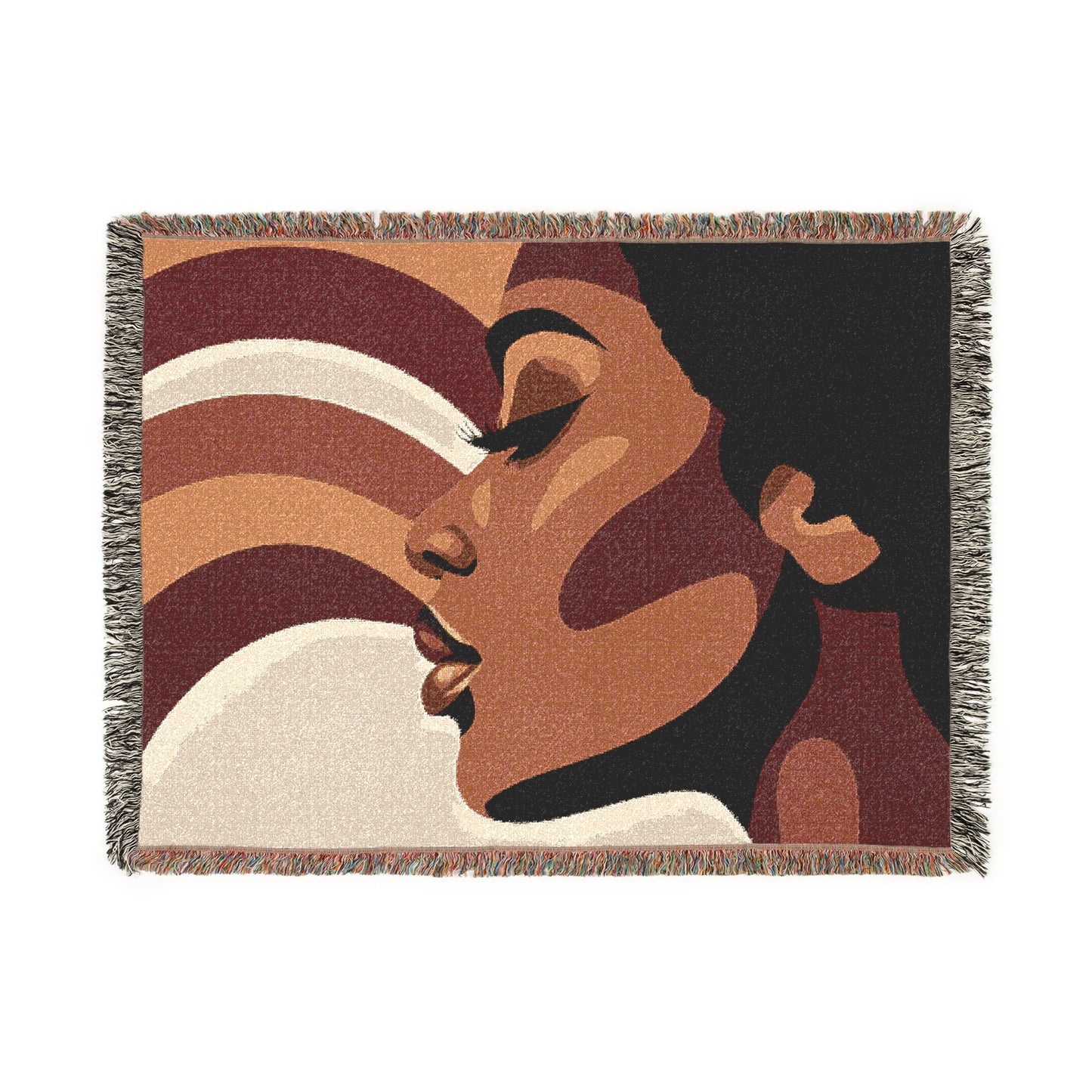 Shades of Peace Afrocentric Black Woman Abstract Art Woven Throw Blanket