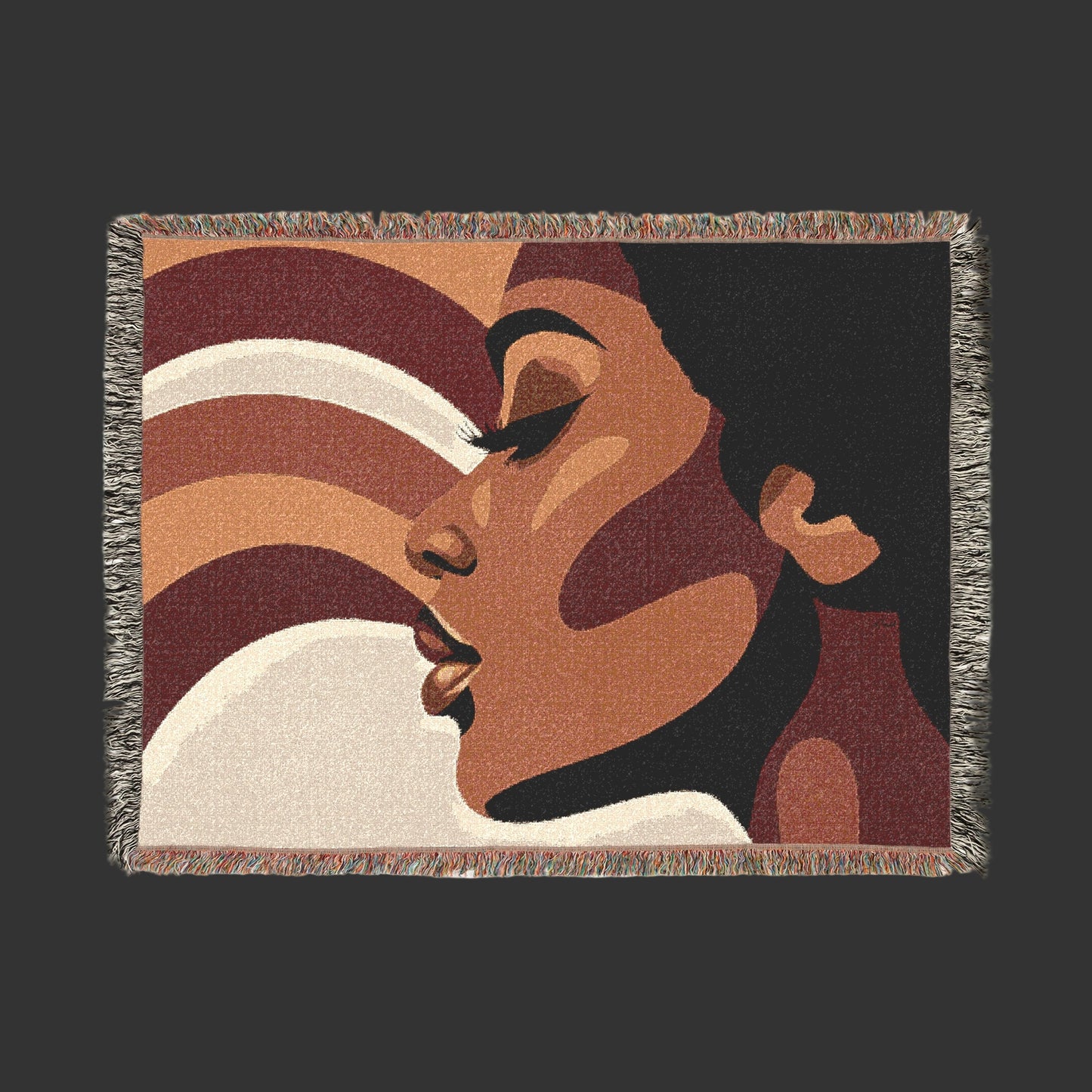 Shades of Peace Afrocentric Black Woman Abstract Art Woven Throw Blanket - Xtreme Shopper