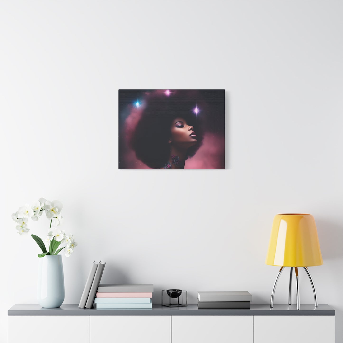 An Afrocentric Universe Fantasy Black Woman Canvas Wall Print