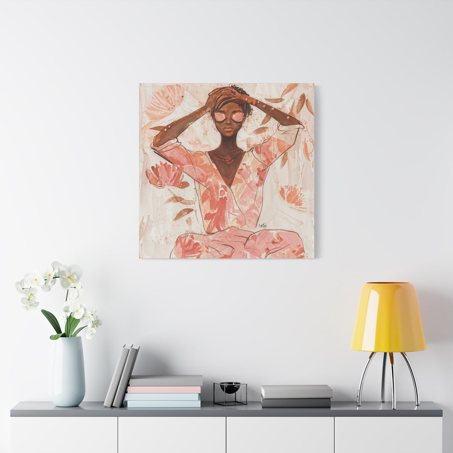 Relax It Will Be Okay Afrocentric Black Woman Abstract Art Canvas Wall Print