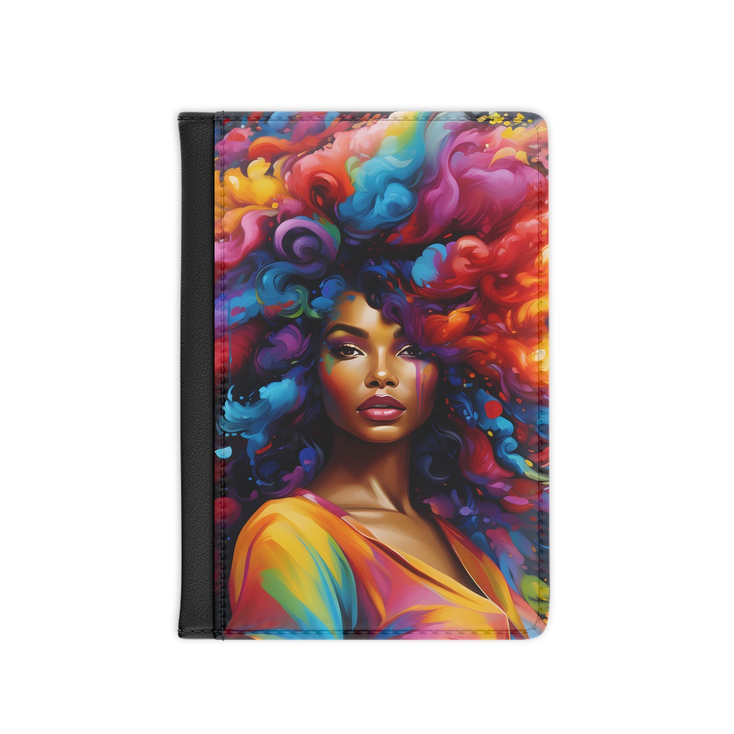 Beautiful In Every Color Vegan Leather Black Art RFID Blocking Passport Cover