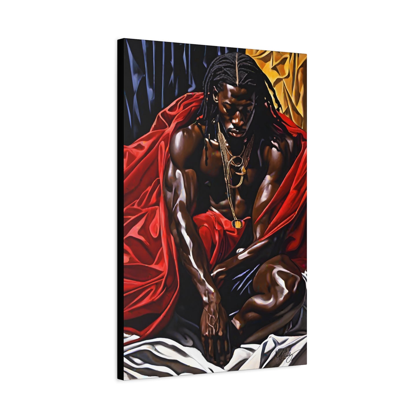 Thoughts And Desires Afrocentric Black Artwork Canvas Wall Print