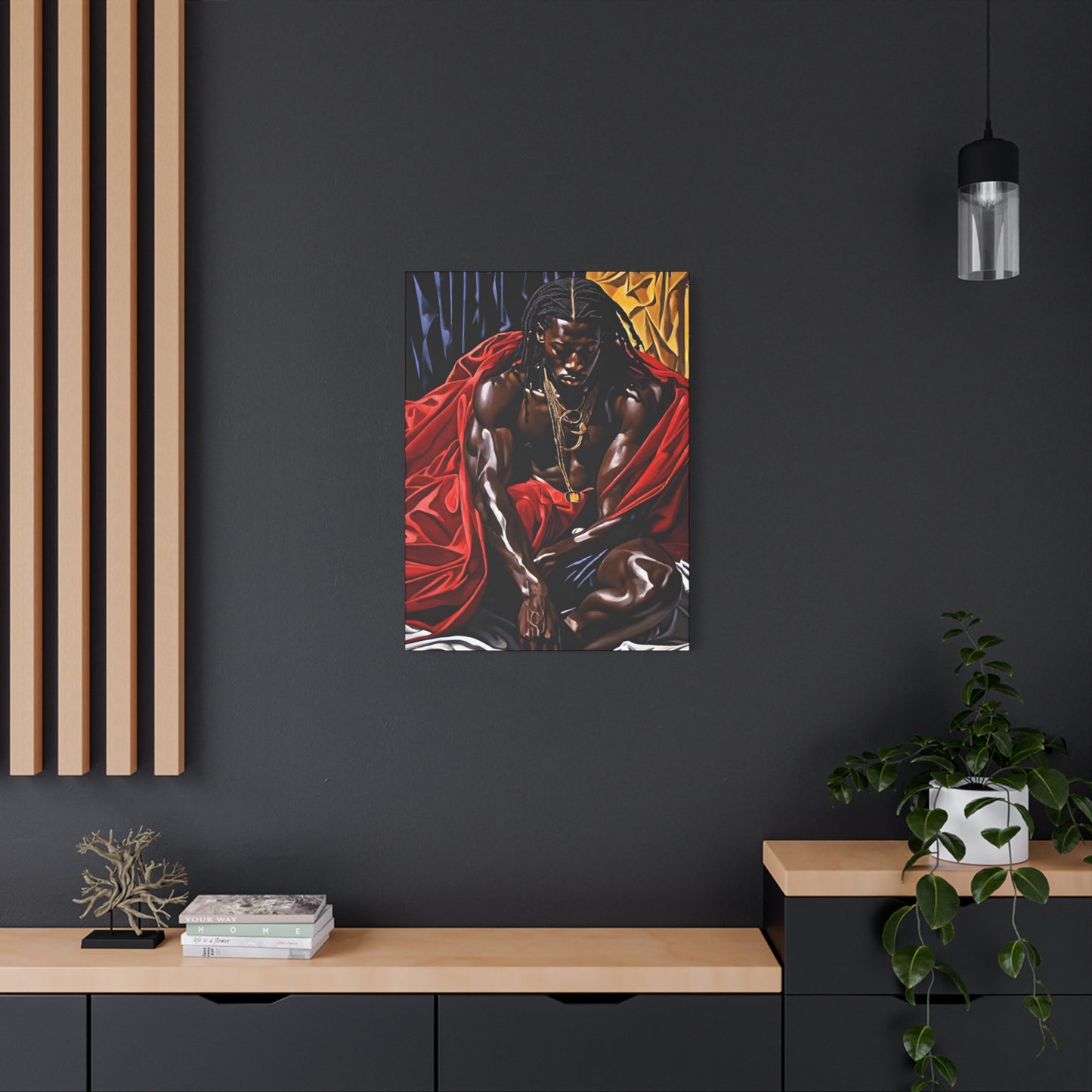 Thoughts And Desires Afrocentric Black Artwork Canvas Wall Print