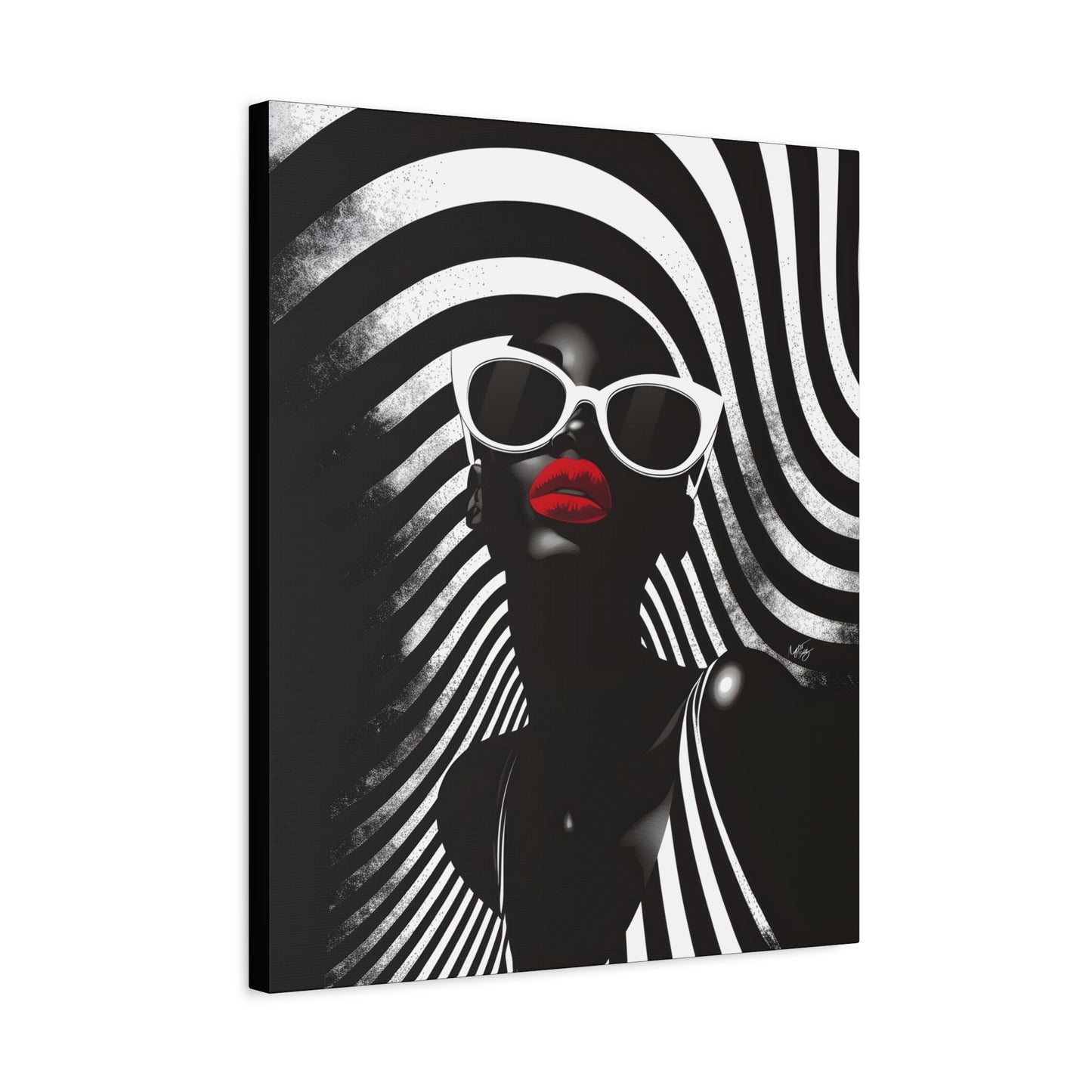 Beauty In Black And White Afrocentric Black Woman Art Canvas Wall Print