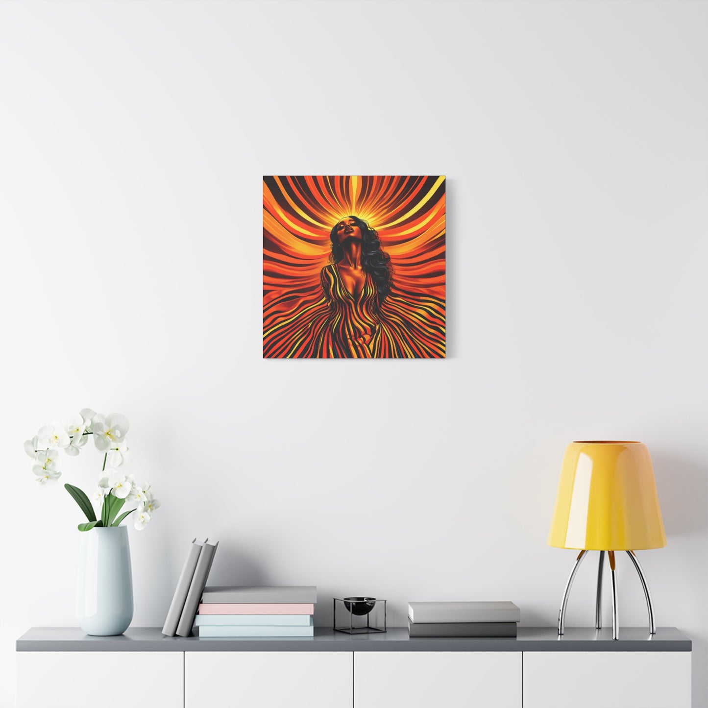 Autumn Rises Black Woman Art Canvas Wall Print