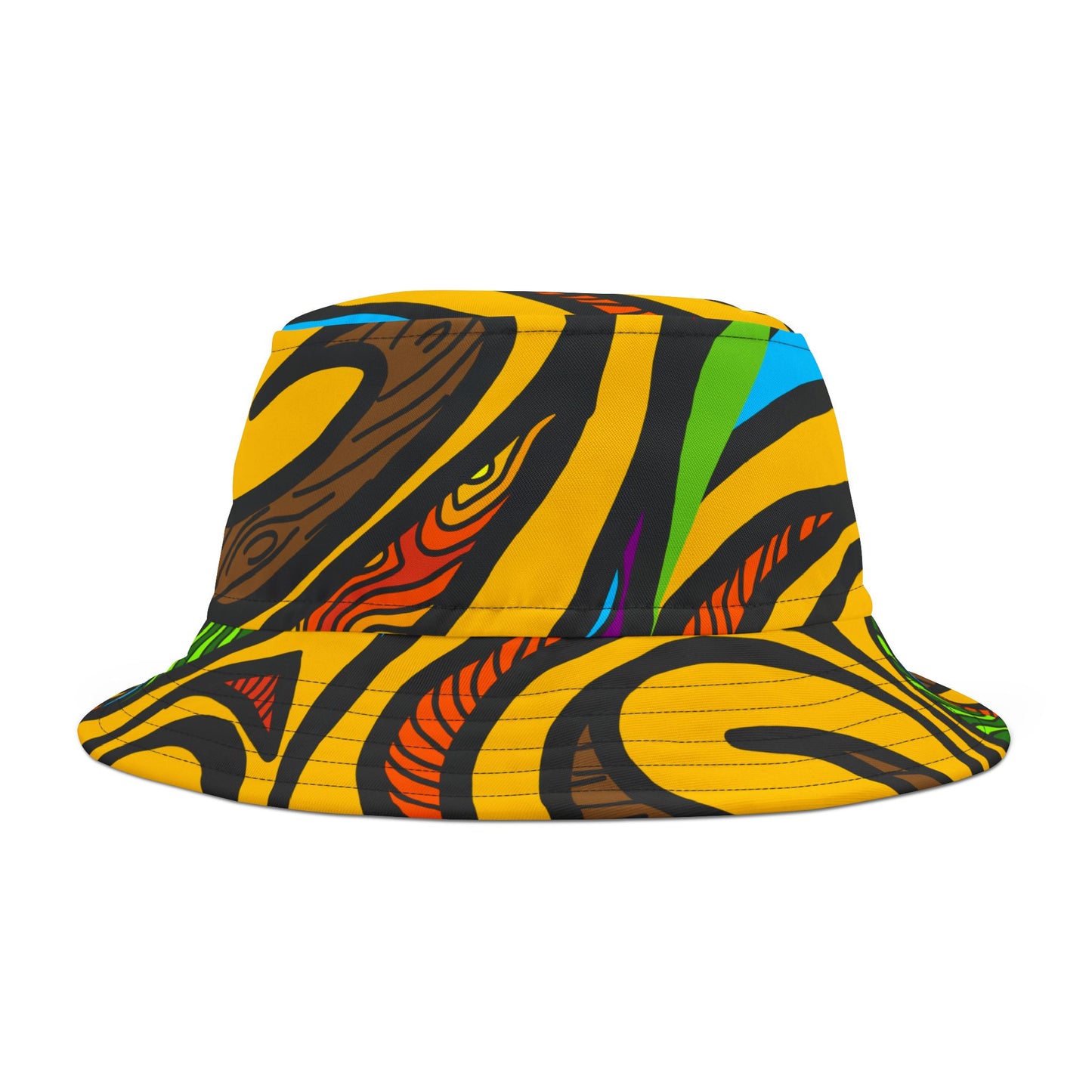 Trendy Ethnic Inspired Swirl Print Unisex Bucket Beach Hat