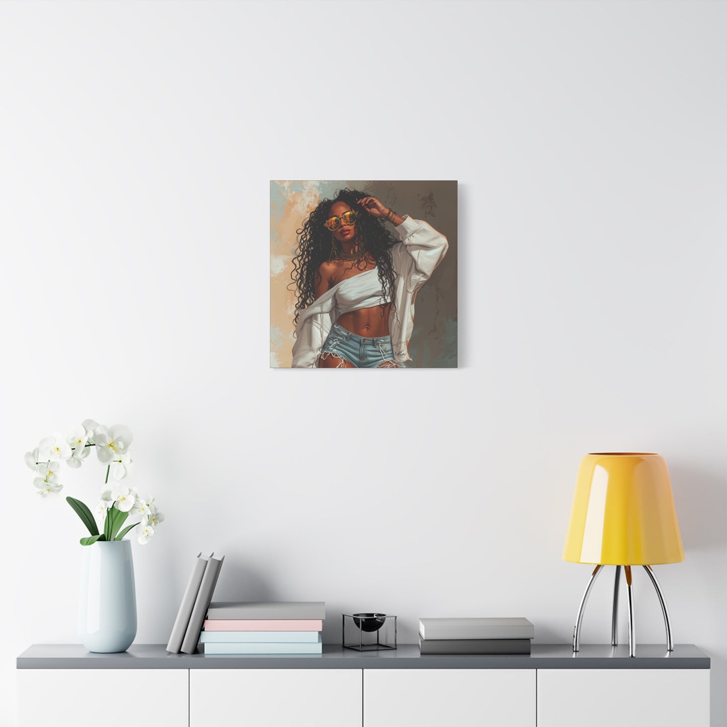 Never Let Them See You Sweat Afrocentric Black Woman Art Canvas Wall Print