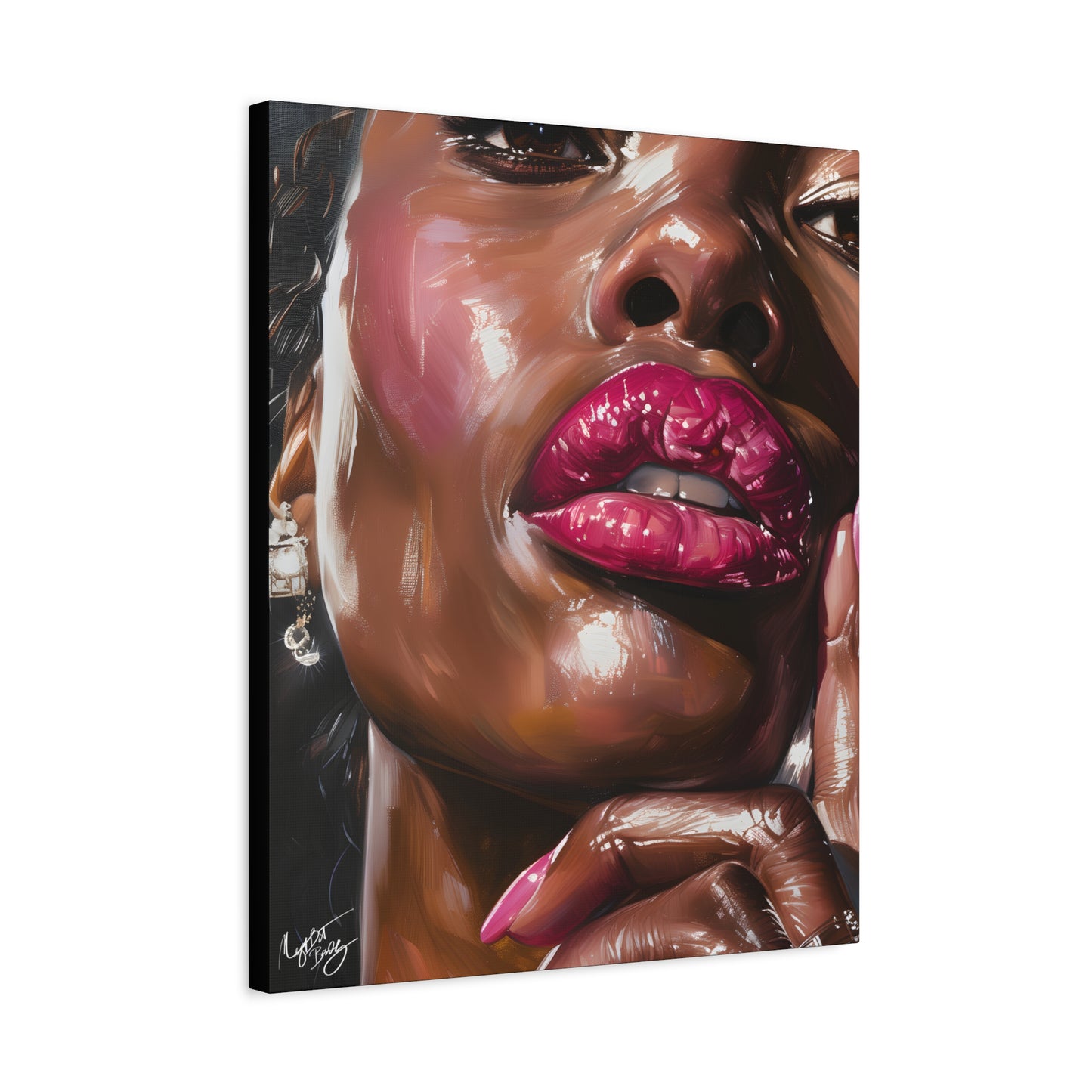Let Me Tell You A Secret Afrocentric Black Woman Art Canvas Wall Print