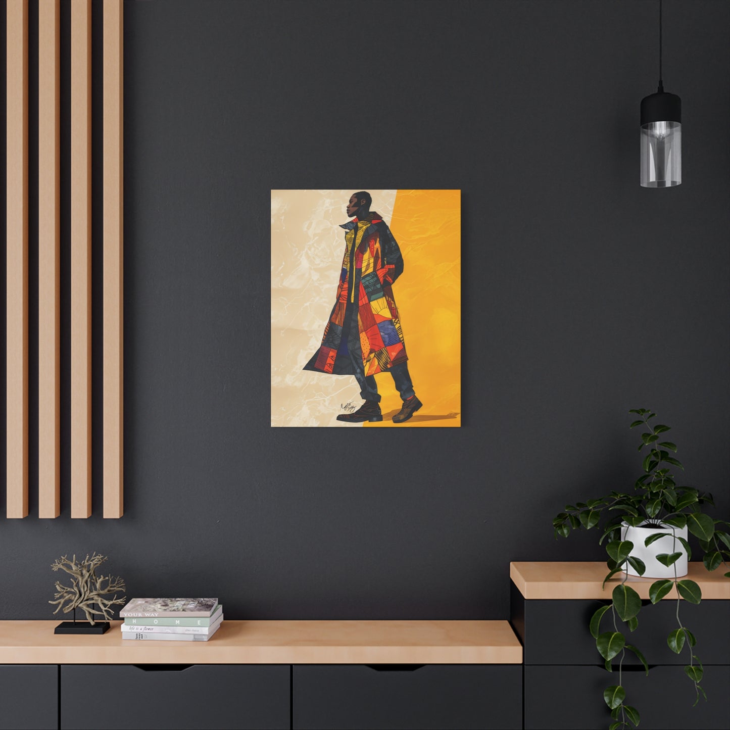 I Am Fashion Forward Afrocentric Black Man Abstract Art Canvas Wall Print