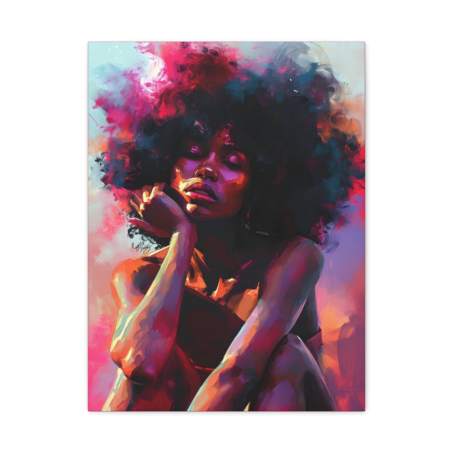 Lord Not Today Afrocentric Black Woman Abstract Art Canvas Wall Print