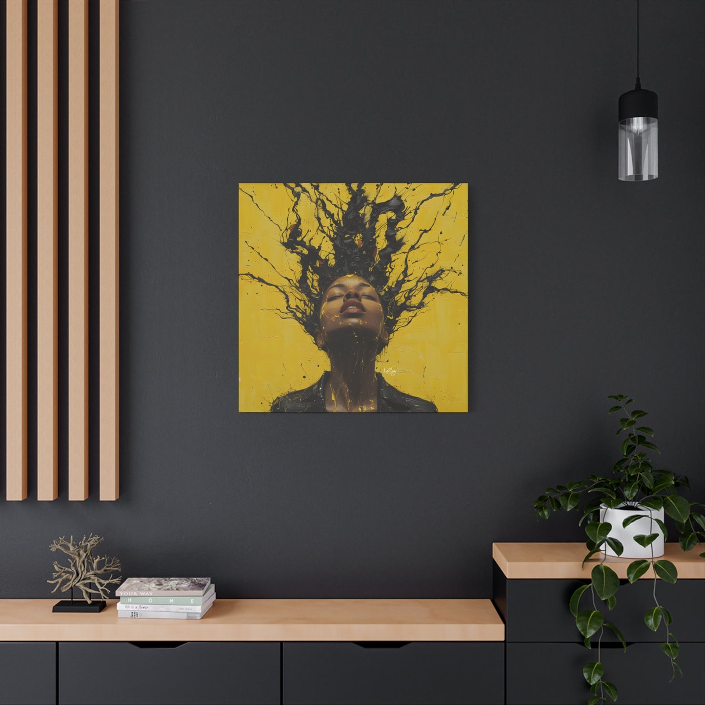 Hype Afrocentric Black Woman Art Canvas Wall Print