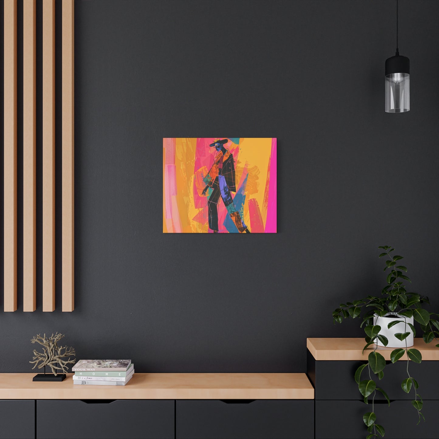 So Cool Afrocentric Black Man Abstract Art Canvas Wall Print