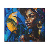 Vacation Vibes Afrocentric Black Woman Abstract Art Canvas Wall Print