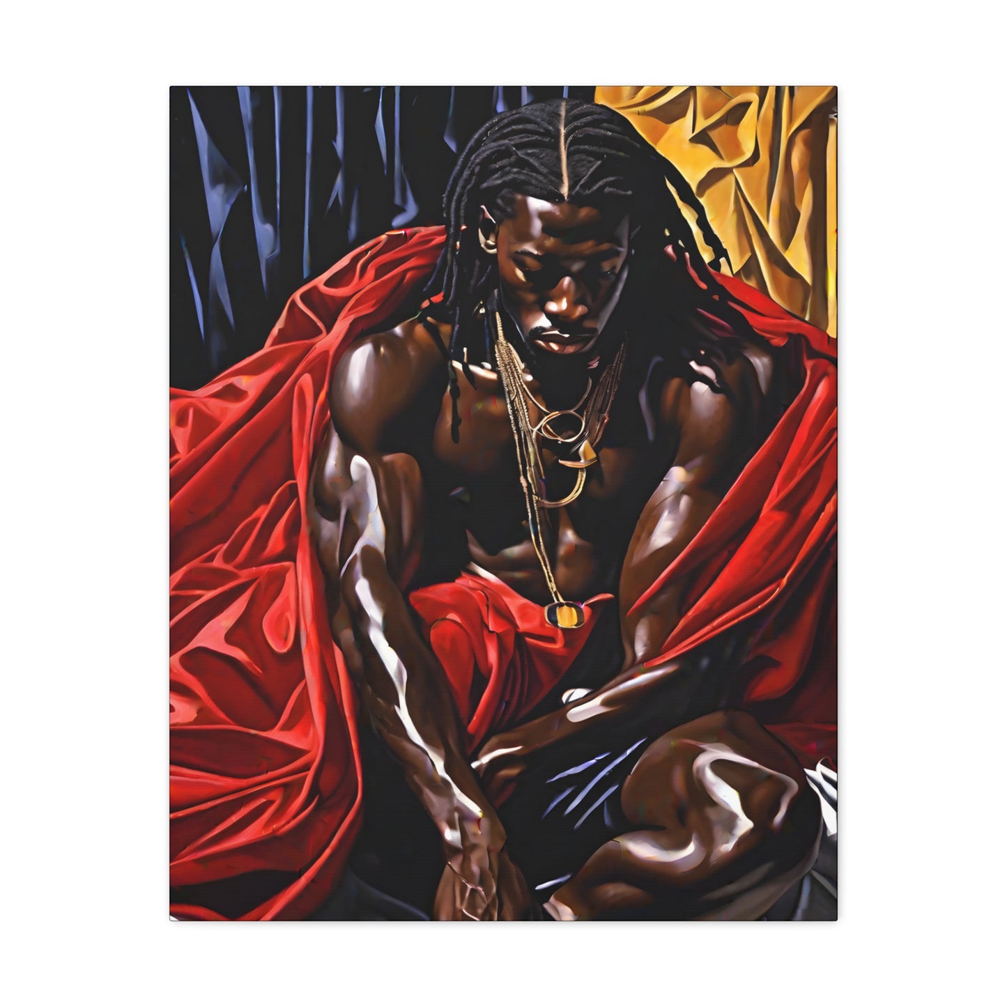 Thoughts And Desires Afrocentric Black Artwork Canvas Wall Print