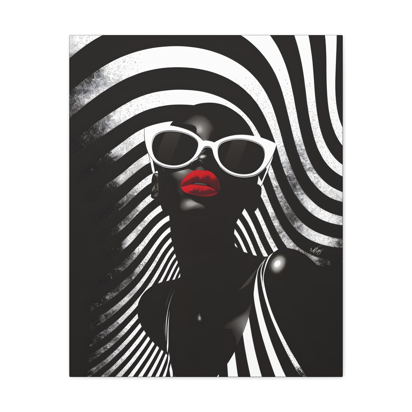 Beauty In Black And White Afrocentric Black Woman Art Canvas Wall Print