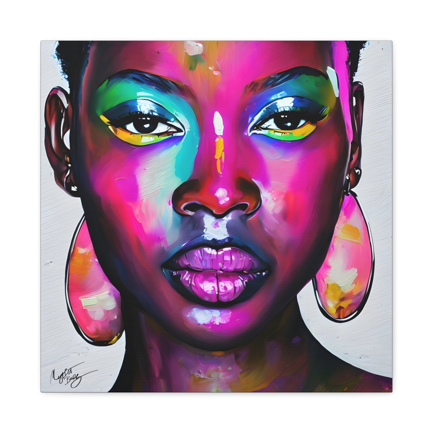 Malika Knows Afrocentric Black Woman Abstract Art Canvas Wall Print
