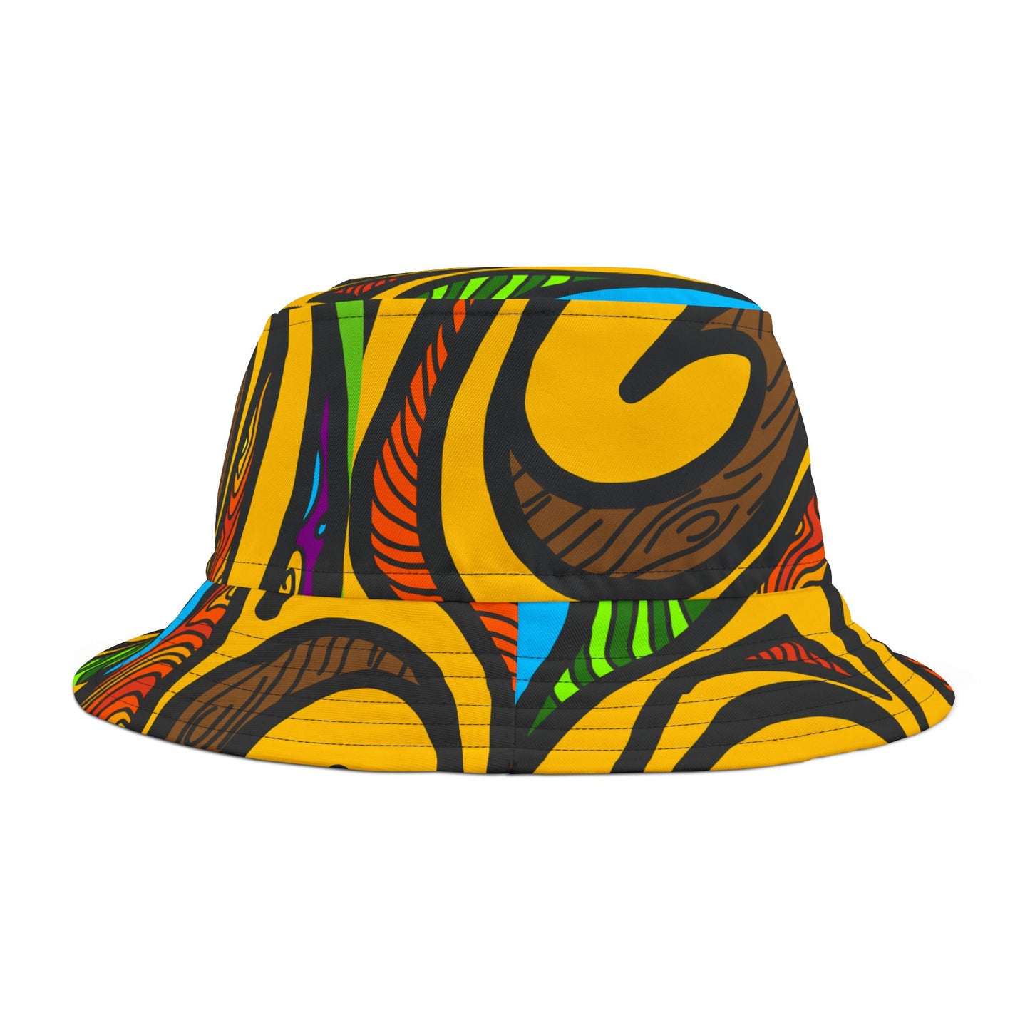 Trendy Ethnic Inspired Swirl Print Unisex Bucket Beach Hat