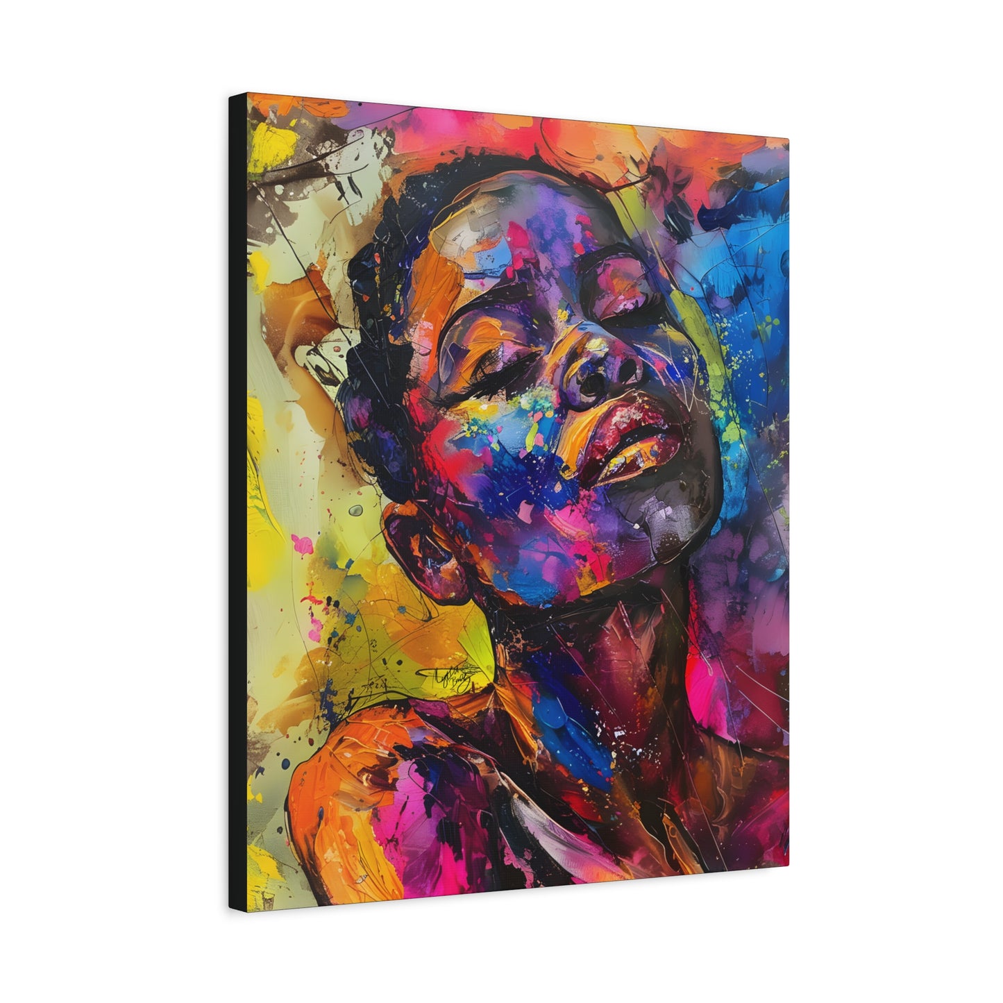 Beautiful and At Peace Afrocentric Black Woman Art Canvas
