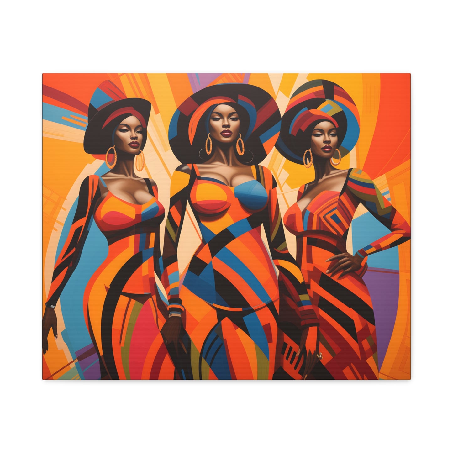 The Sisters Afrocentric Abstract Fantasy Black Woman Art Canvas Wall Print