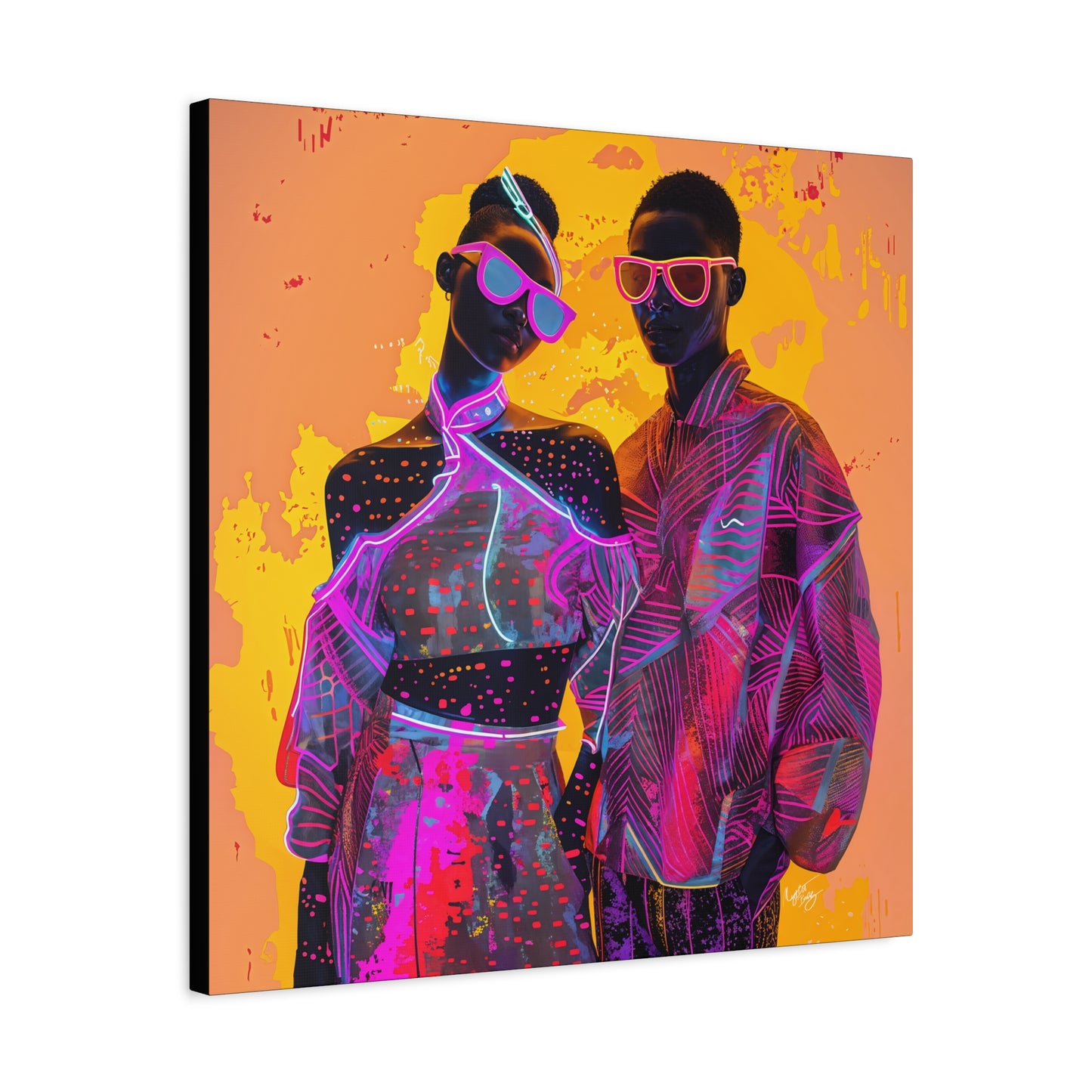 You Know We're Fly Afrocentric Black Abstract Art Canvas Wall Print