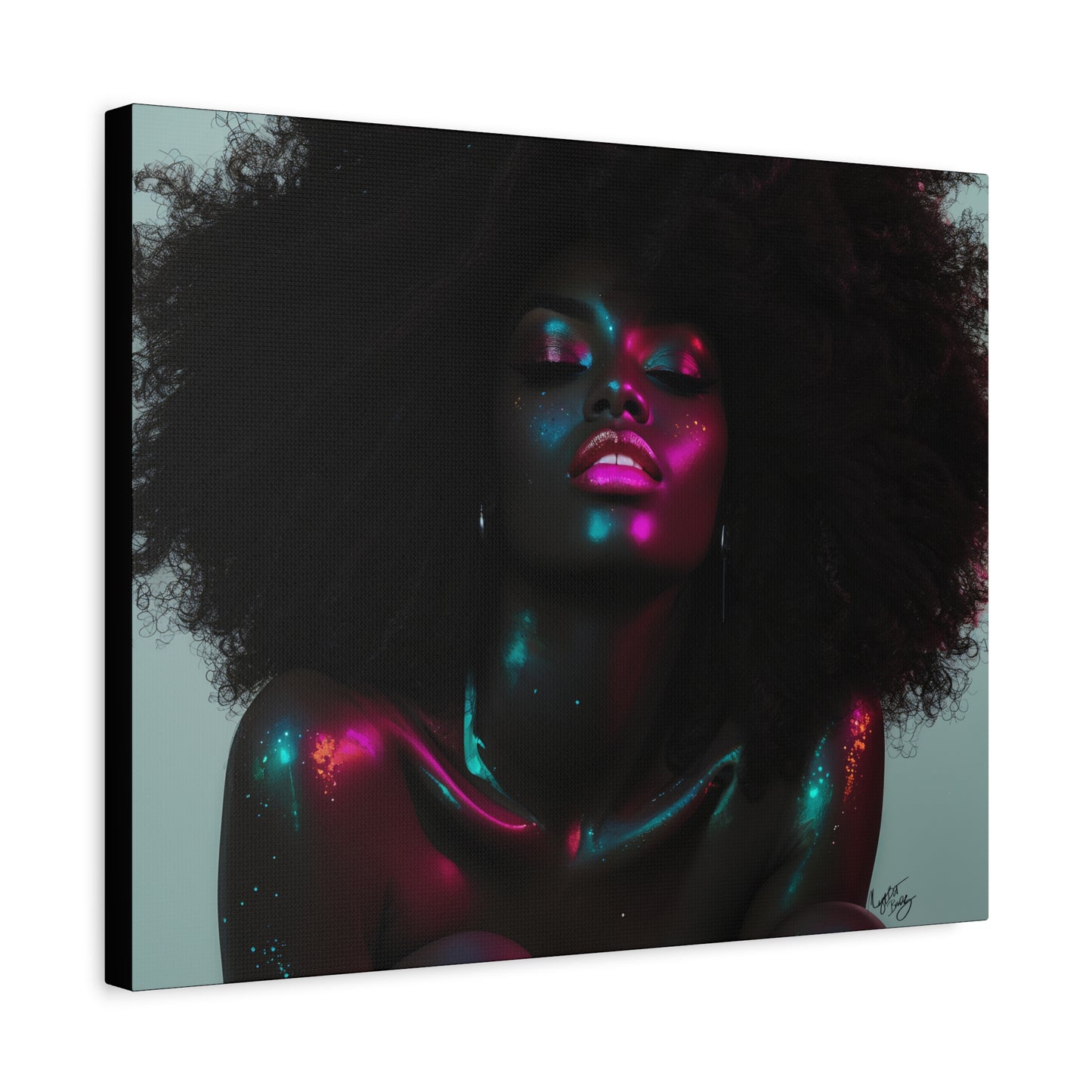 Sometimes It's A Little Hot Afrocentric Black Woman Art Canvas Wall Print
