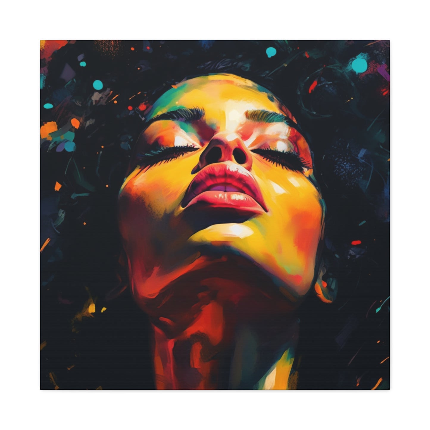 The Rapture Black Woman Abstract Artwork Canvas Wall Print