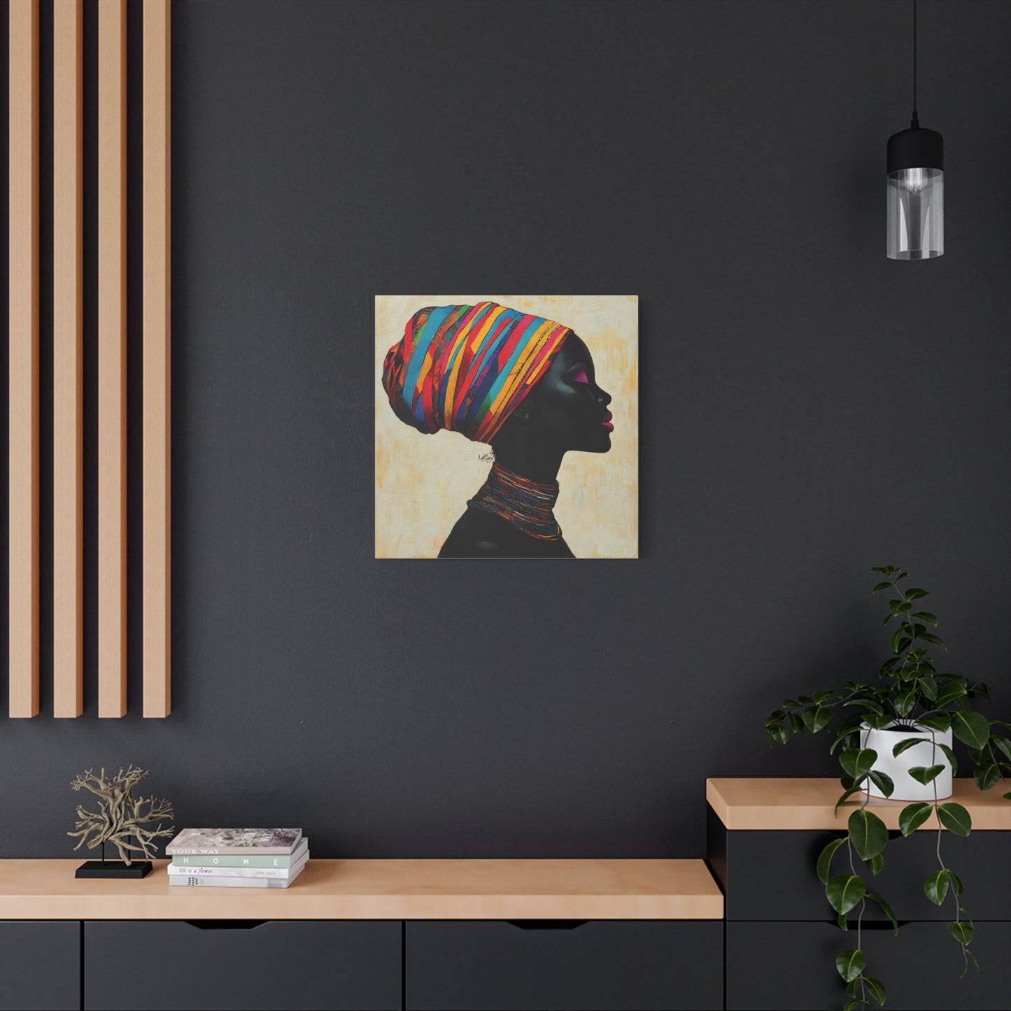 Regal Thoughts Afrocentric Black Woman Art Canvas Wall Print
