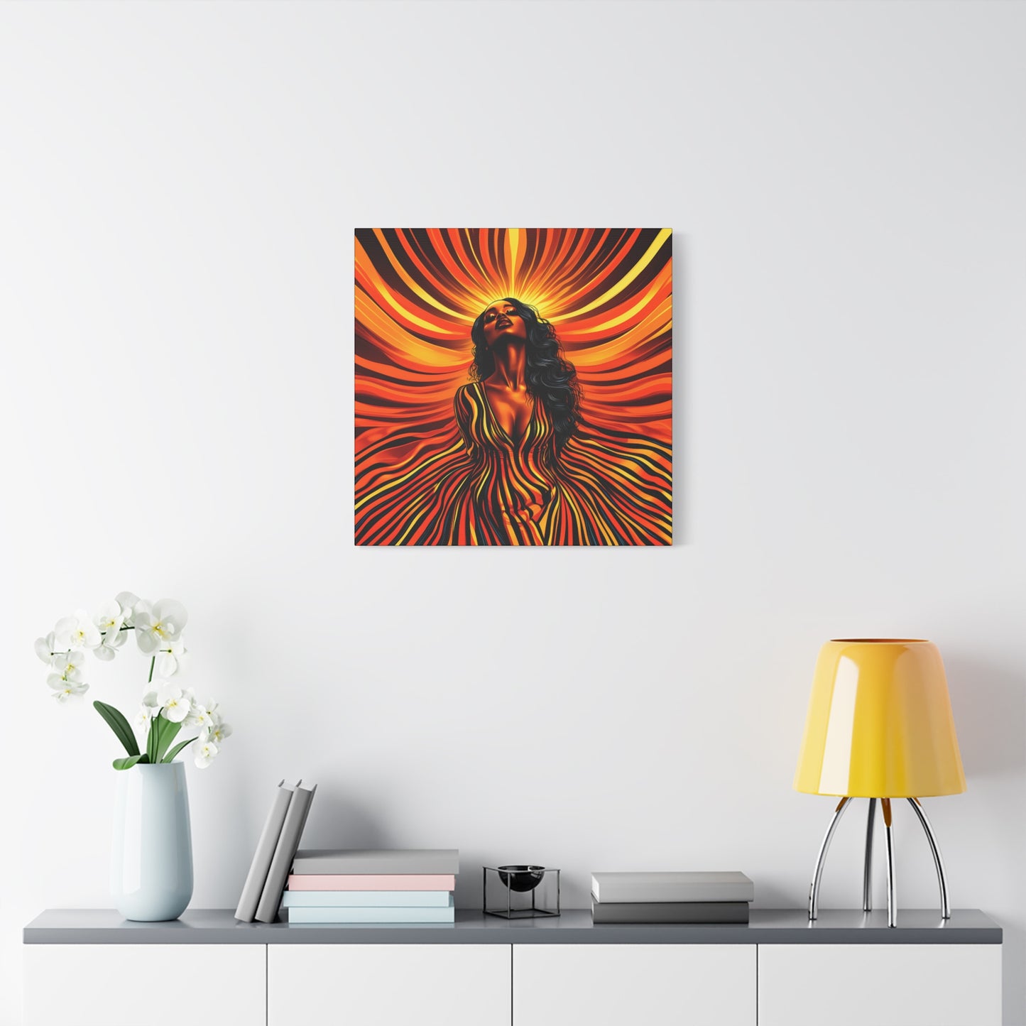 Autumn Rises Black Woman Art Canvas Wall Print