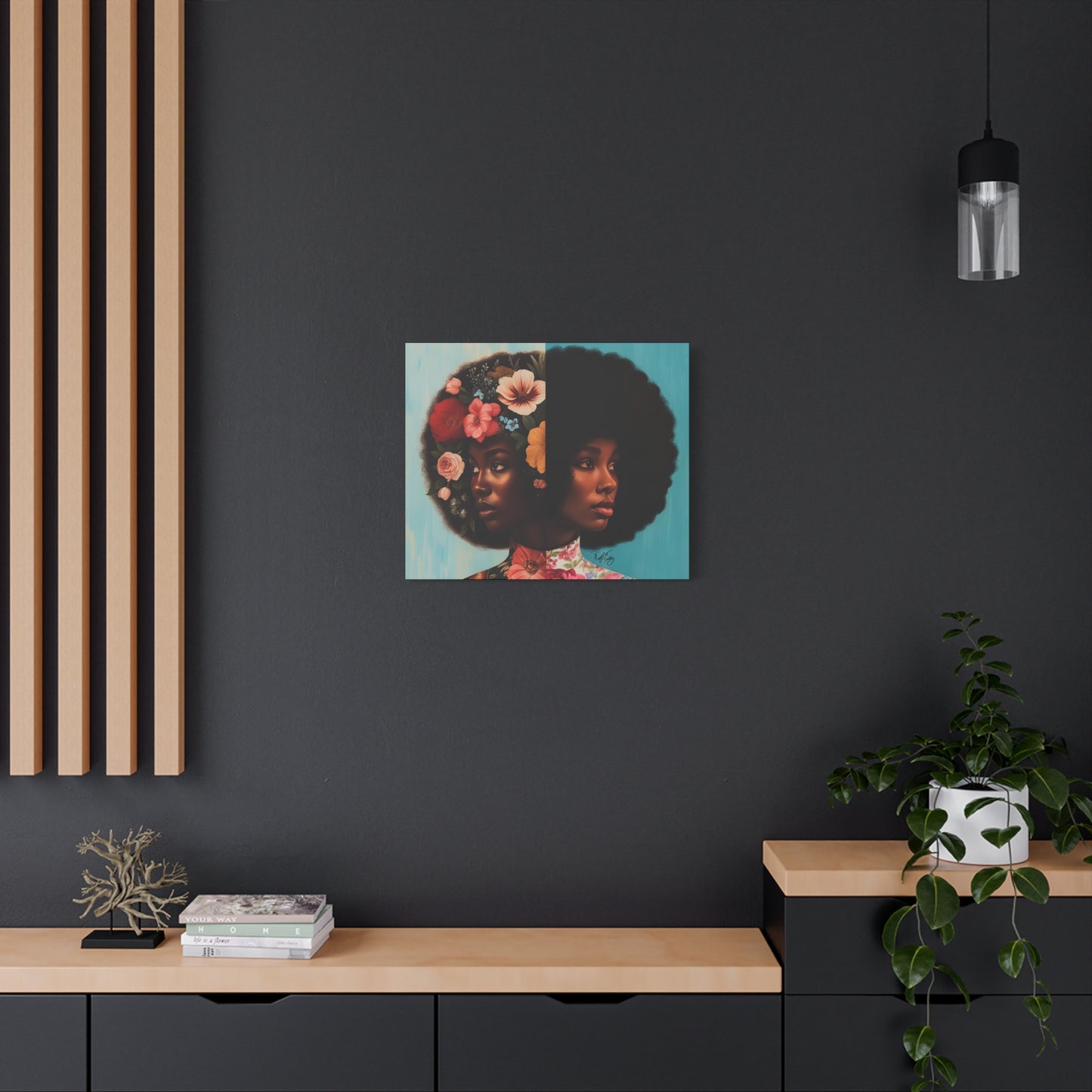 Duality Afrocentric Black Woman Art Canvas Wall Print