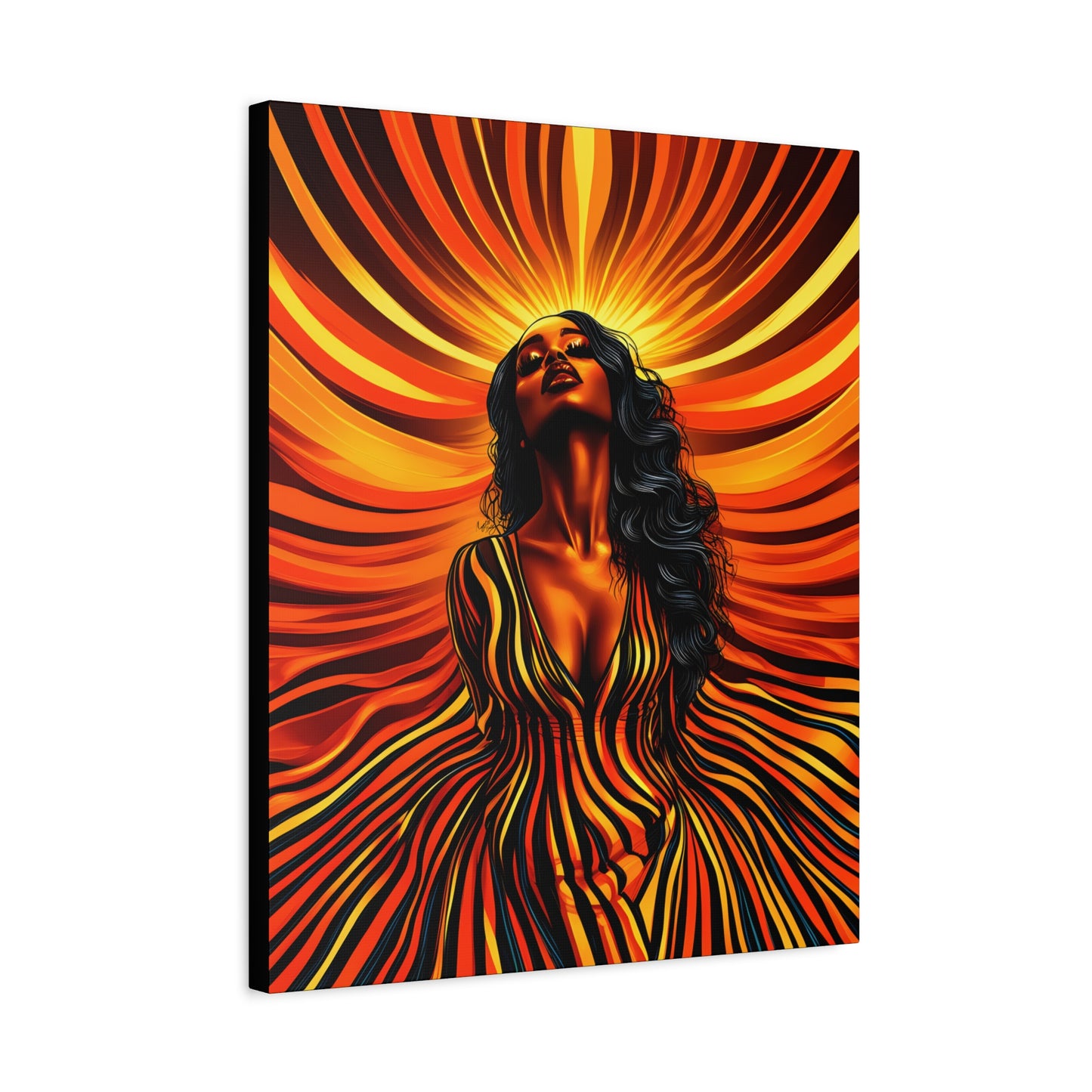 Autumn Rises Black Woman Art Canvas Wall Print