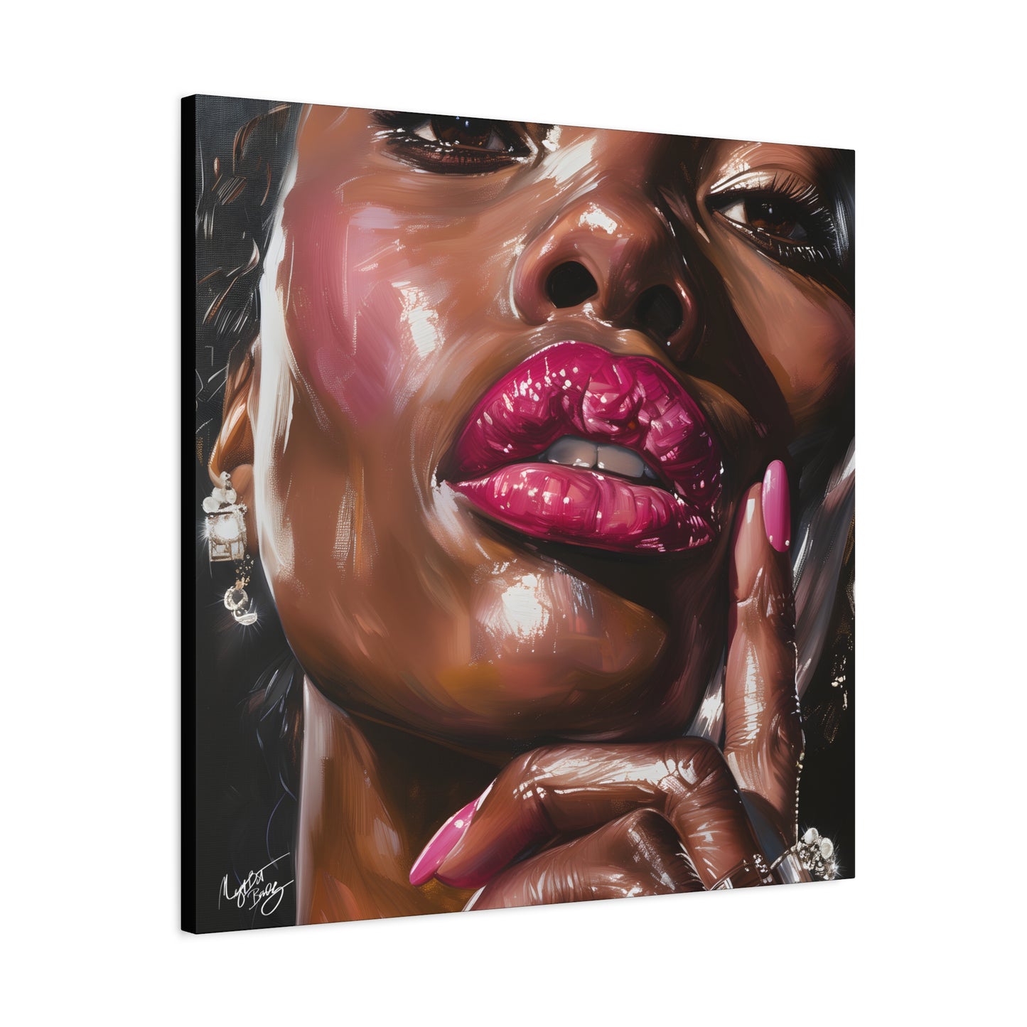 Let Me Tell You A Secret Afrocentric Black Woman Art Canvas Wall Print