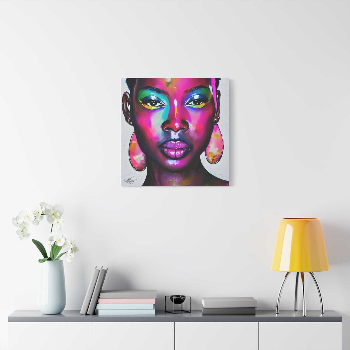 Malika Knows Afrocentric Black Woman Abstract Art Canvas Wall Print
