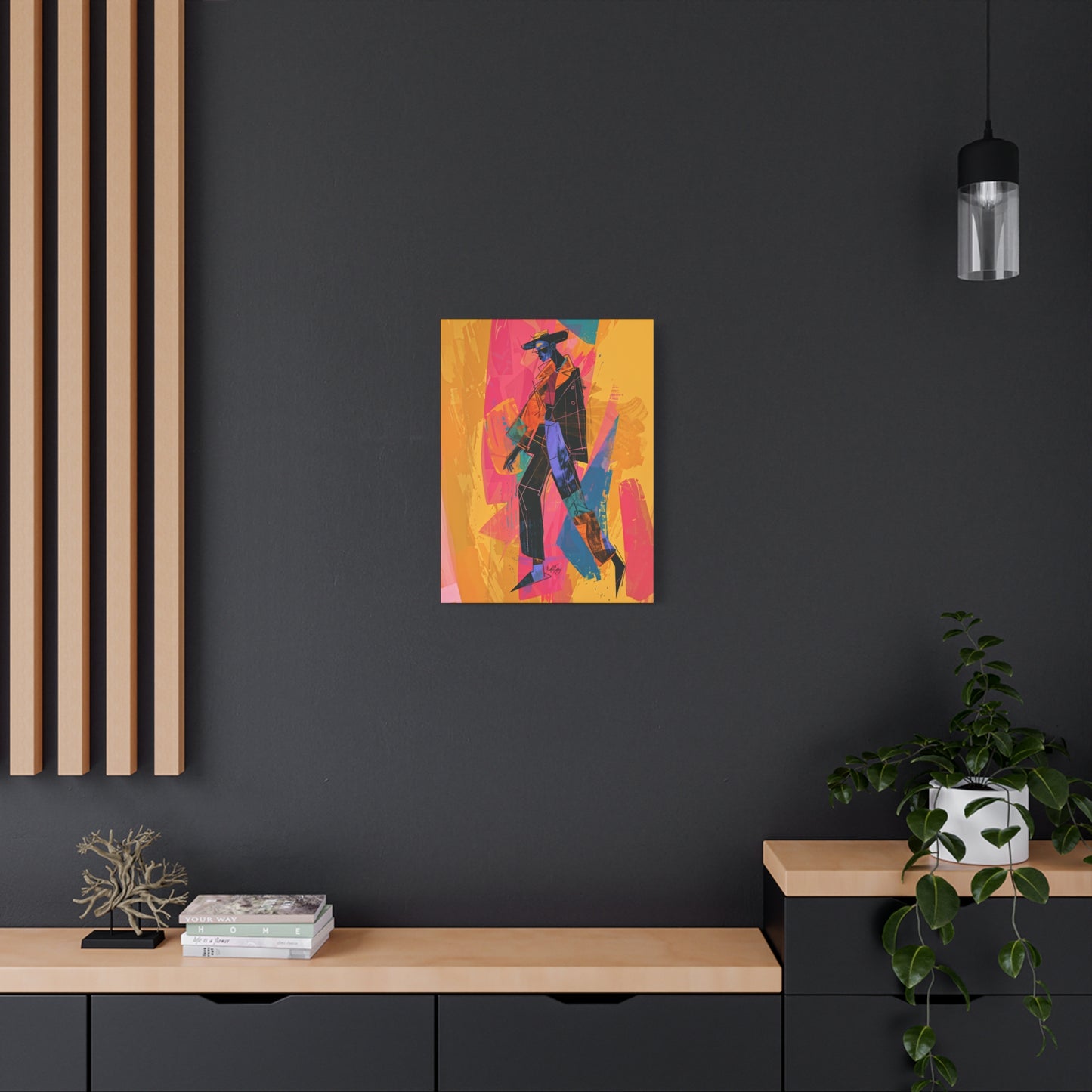 So Cool Afrocentric Black Man Abstract Art Canvas Wall Print