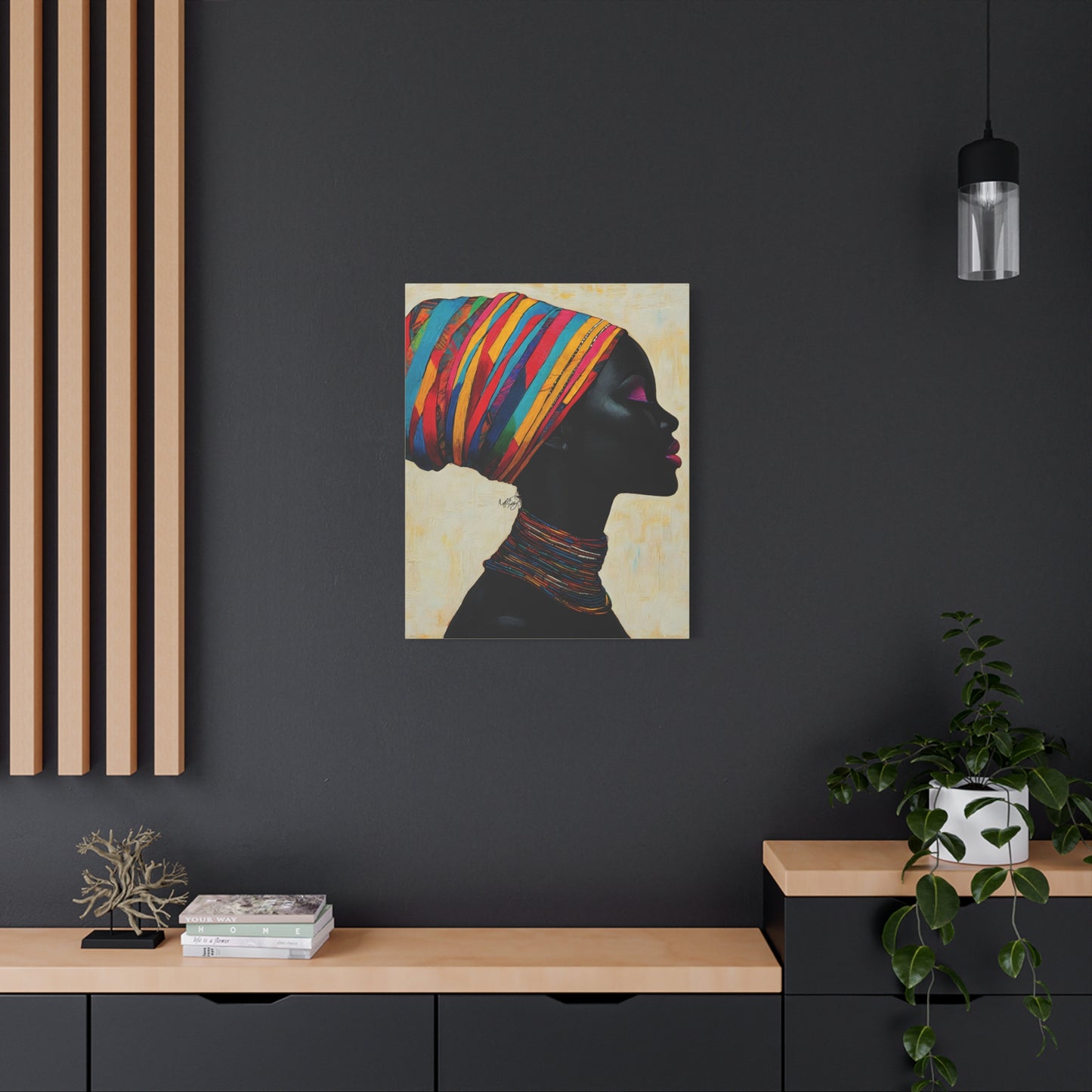 Regal Thoughts Afrocentric Black Woman Art Canvas Wall Print