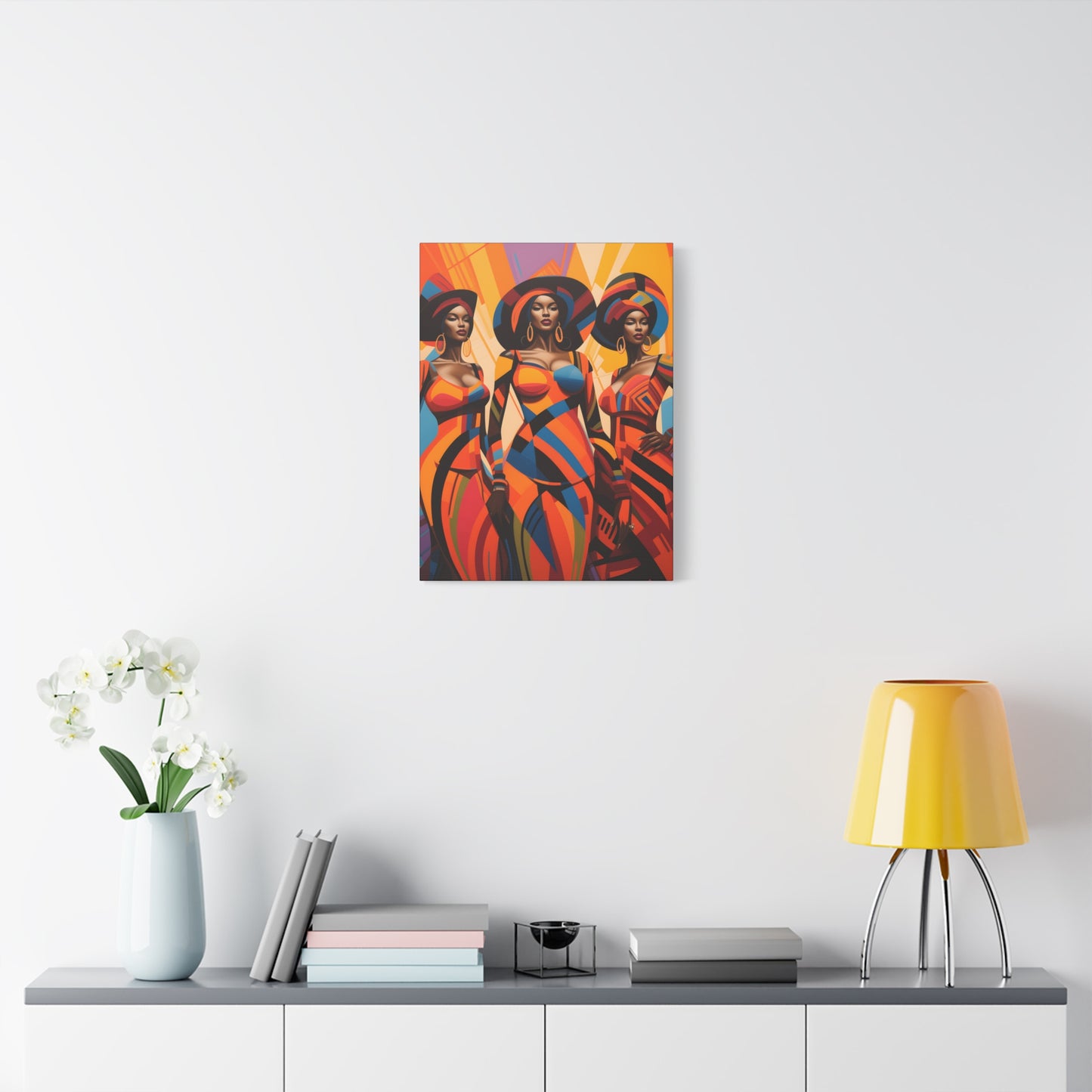 The Sisters Afrocentric Abstract Fantasy Black Woman Art Canvas Wall Print