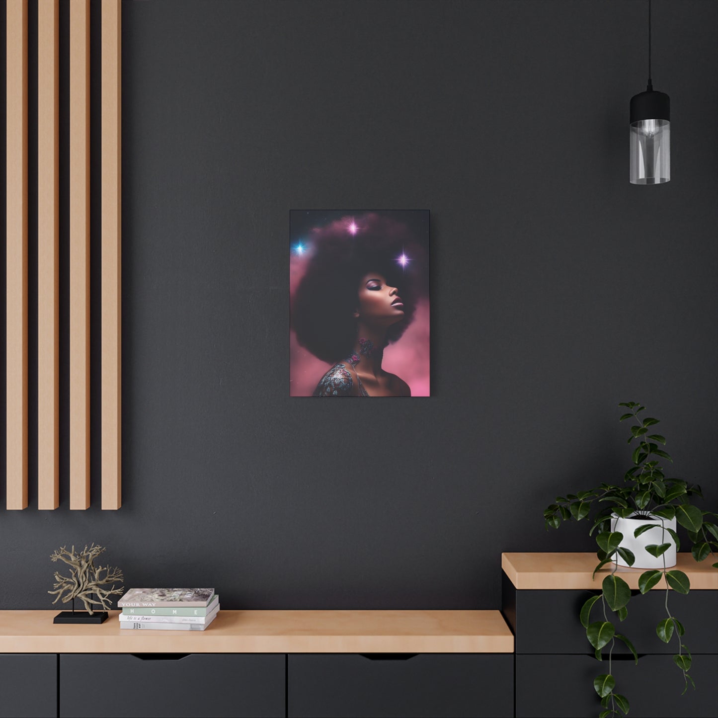 An Afrocentric Universe Fantasy Black Woman Canvas Wall Print