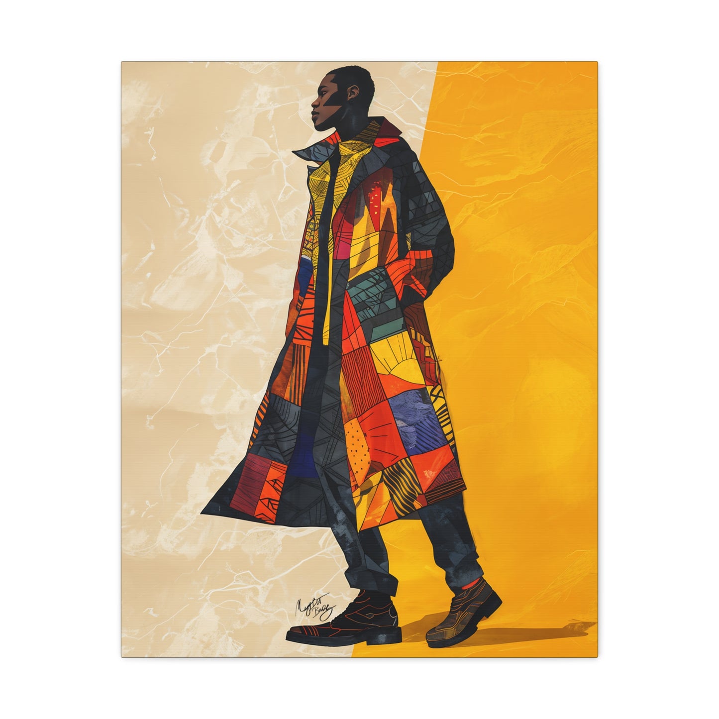 I Am Fashion Forward Afrocentric Black Man Abstract Art Canvas Wall Print