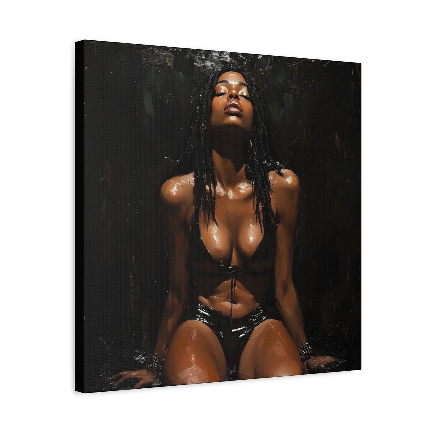 At The End Of The Day Afrocentric Black Woman Art Canvas Wall Print