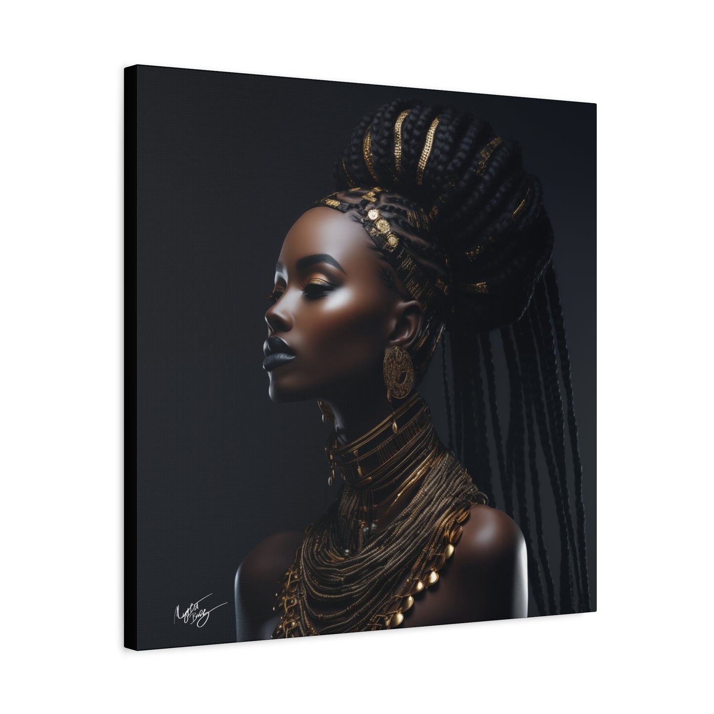 Hair Goals Afrocentric Black Woman Art Canvas Wall Print