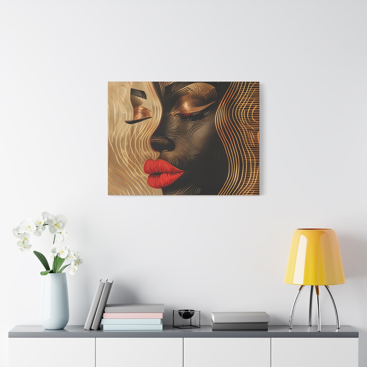 Enswirled Afrocentric Black Woman Abstract Art Canvas Wall Print