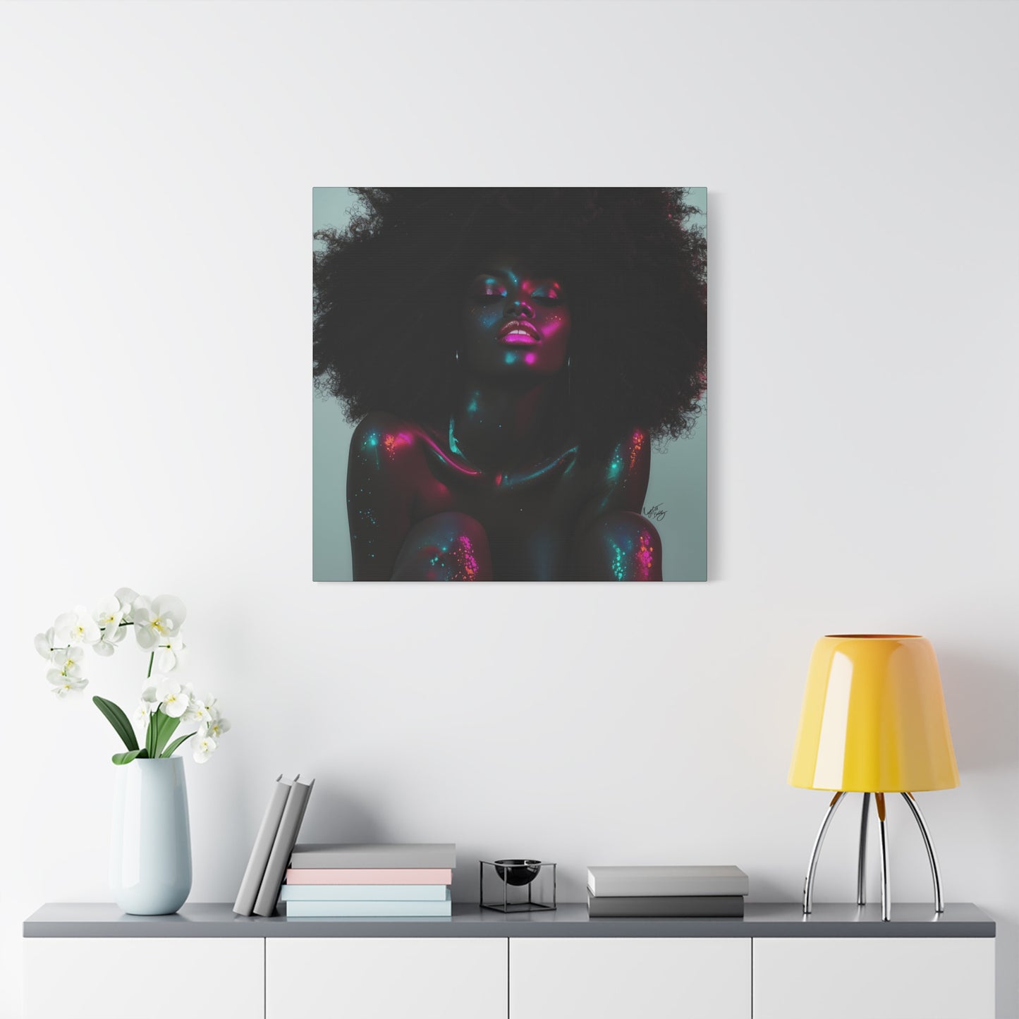 Sometimes It's A Little Hot Afrocentric Black Woman Art Canvas Wall Print