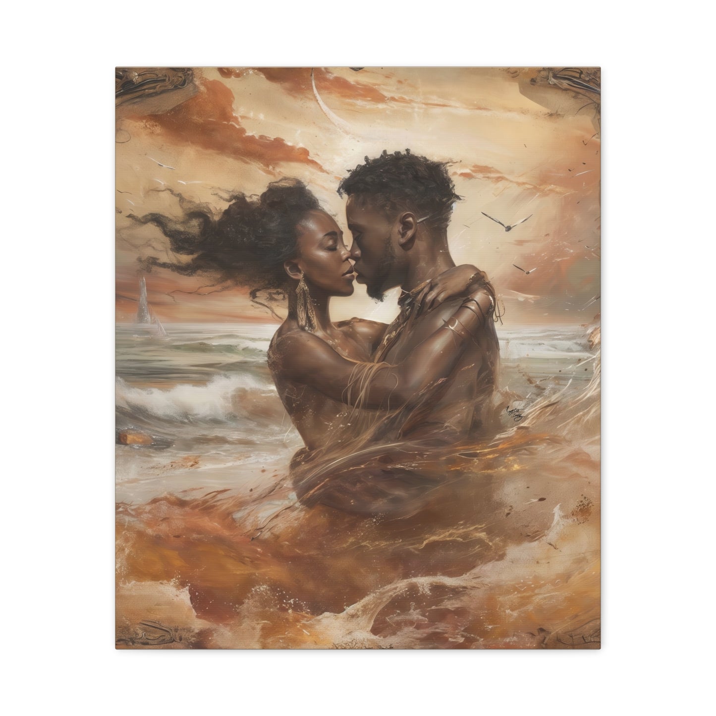 Forever Mine Black Love Art Canvas Wall Print